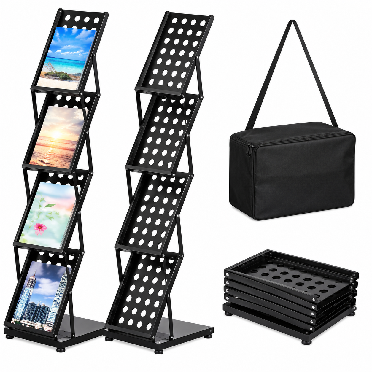 Collapsible Metal Zigzag Brochure Stand
