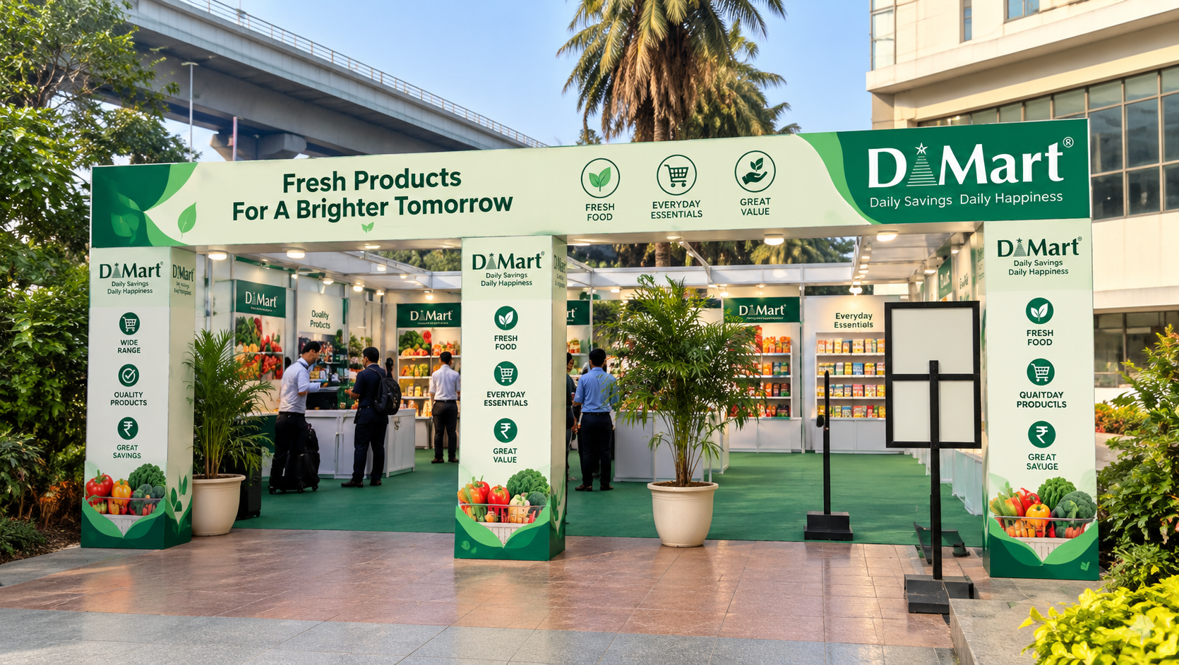 D-Mart Entrance Promotional Arch and Walkway Graphics