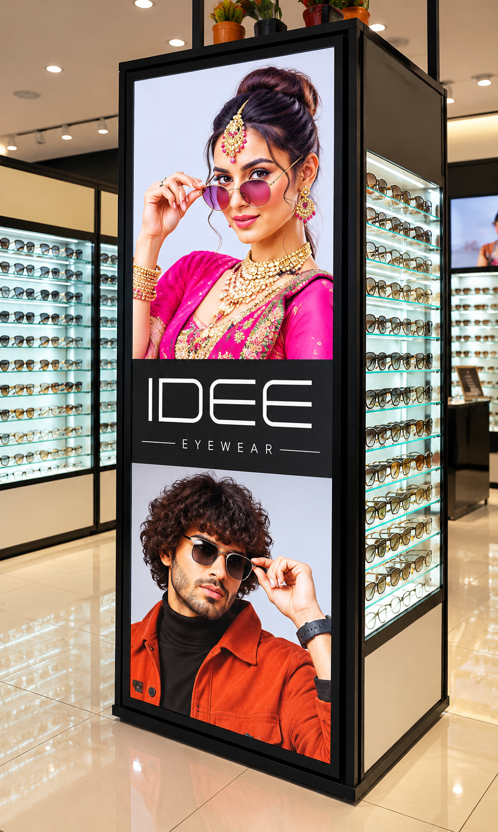 Illuminated Display Towers by Bright Exhibits